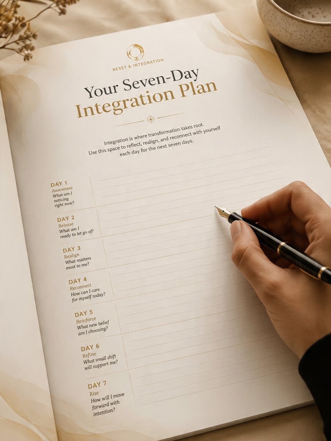 Seven-day integration daily record page